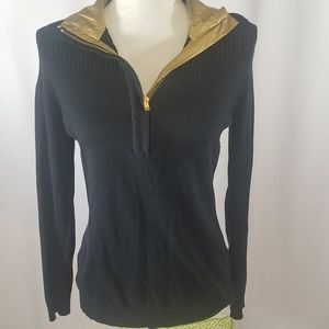 Ralph Lauren 100% cotton sweater half zip black